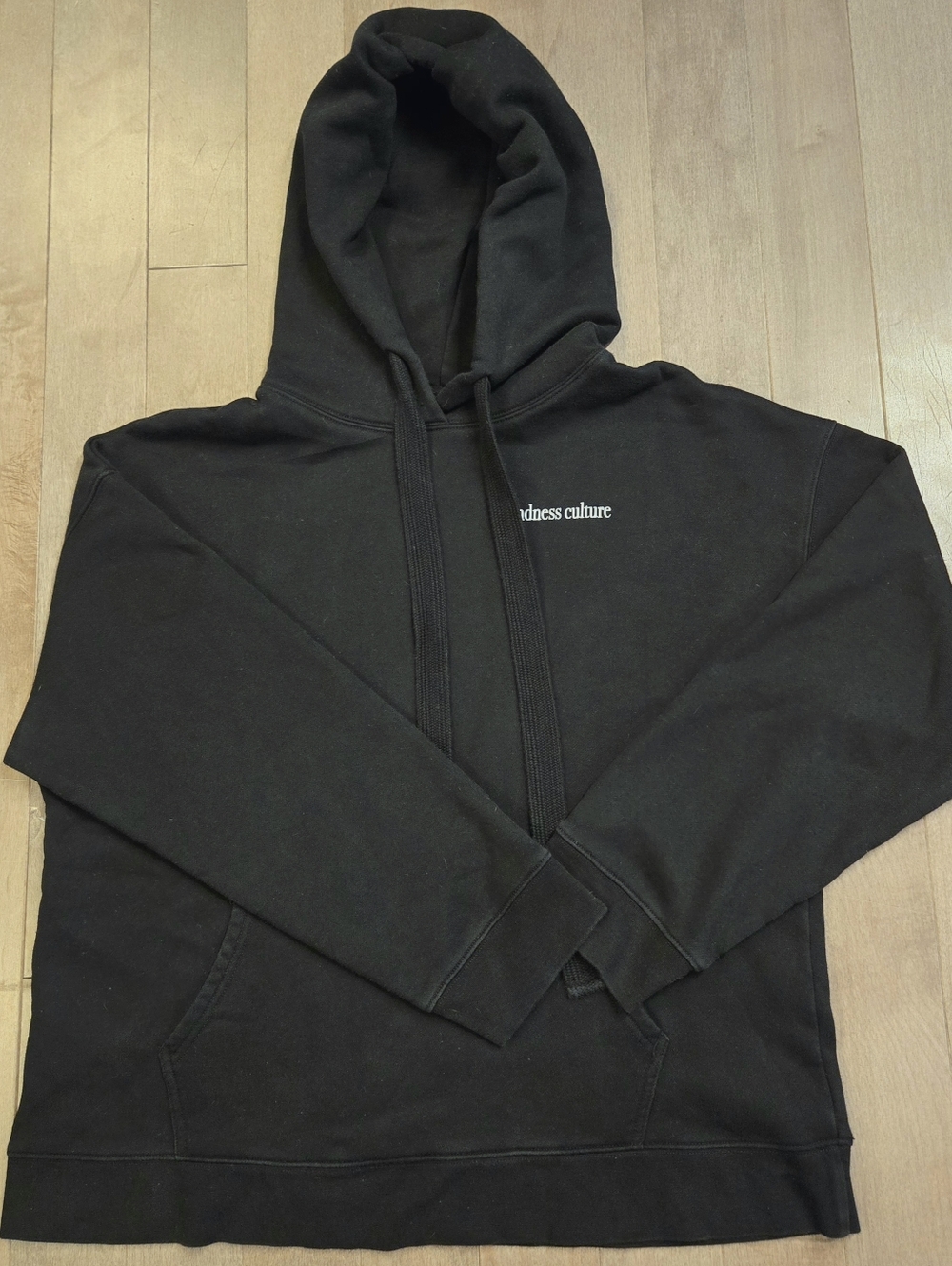 Brunette the Label Black “Kindness Culture” Hoodie S/M Oversized Graphic
